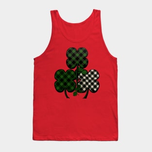 Three Leopard And Plaid Shamrocks St Patricks Day Women Girl Tank Top